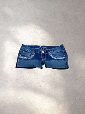 Angels Low Rise Micro Denim Shorts